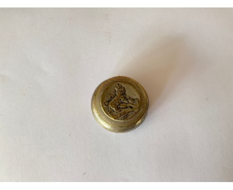 A WWI 1914-1916 patch box / pill box with Rampant lion and solider front, Art Nouveau style back 