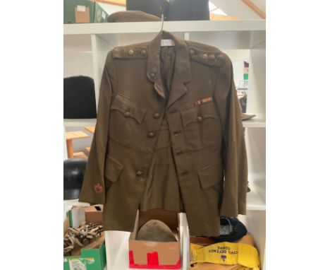 A George VI British army no.2 service dress jacket with insignia including Royal Engineers buttons, no date visible, some mot