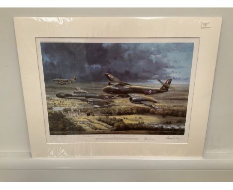 A Michael Rondot limited edition print ‘Meteors over Castle Howard’ depicting jet aircraft in flight, signed by artist and ve