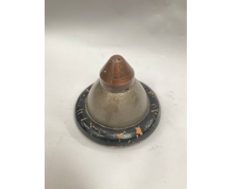 A WWI bomb timer mounted on base, marked ACHIET LE-PETIT 17-3-17, reputedly recovered by the vendor's grandfather, Major Jose