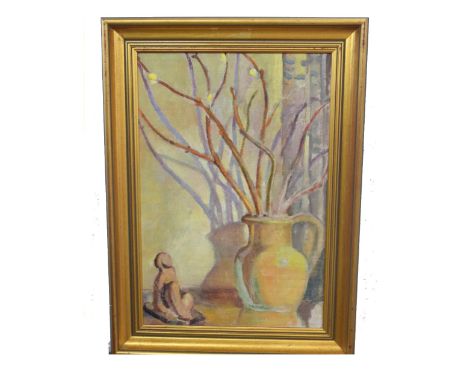 Horace Tuck (British, 20th century), Still Life with decorative props, oil on board, unsigned, 46 x 31cm