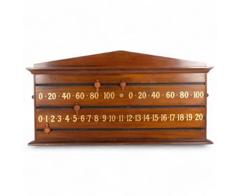 Stevens &amp; Sons, a Vintage snooker scoreboard, with gilded numerals, L97cm, H50cm