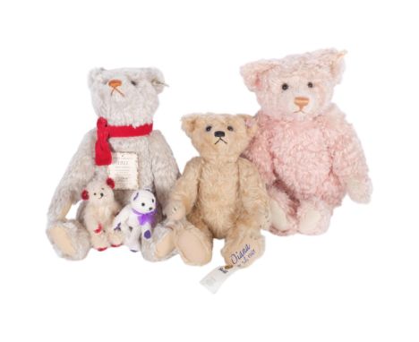 A group of Steiff teddy bears, including Teddy Bar Diana, limited edition no. 319 of 1961, ref. no. 663840, and a limited edi