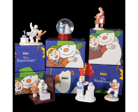 "THE SNOWMAN" - a group of Coalport characters, The Snowman figurine series, including "Hug For Mum", "At The Party" limited 