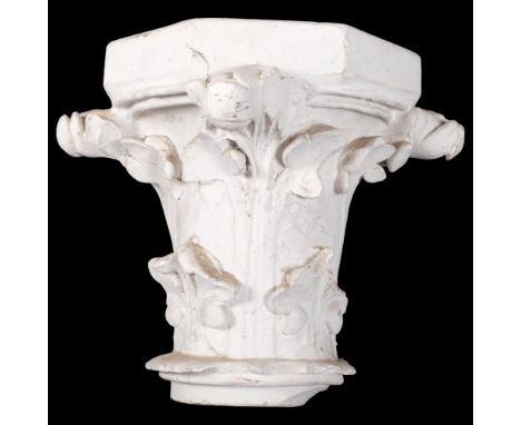 Vintage plaster wall bracket with foliate decoration, H32cm