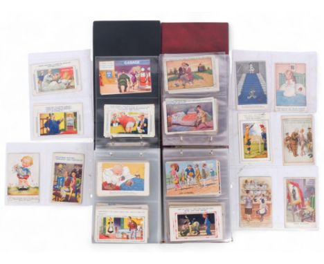 2 albums with over 300 Vintage comic postcards
