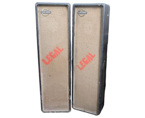 A pair of Vintage 1960s Carlsbro 4x8 PA speakersIn well-used multiple gig worn condition