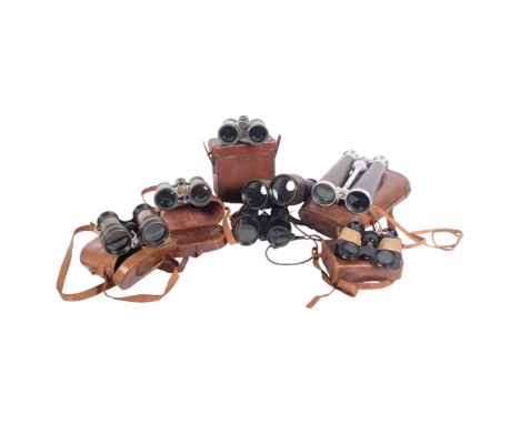 A quantity of Vintage and Antique non-prismatic binoculars, including The Pioneer by Cary of London, Prisma of Paris, French 