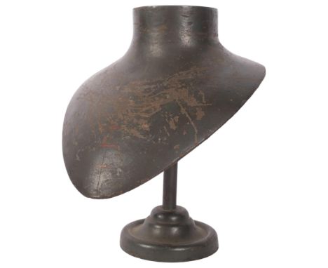 A Vintage heavy painted steel shop display stand for necklaces etc, on plinth, H26cm