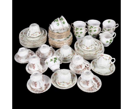 A selection of Vintage English ceramic ware, various part tea sets, including Colclough Ivy pattern part tea service, etc, a 