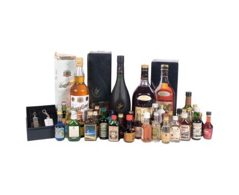 Boxed Hennessy Privilege Cognac, Remy Martin Cognac, and a quantity of miniatures, etc