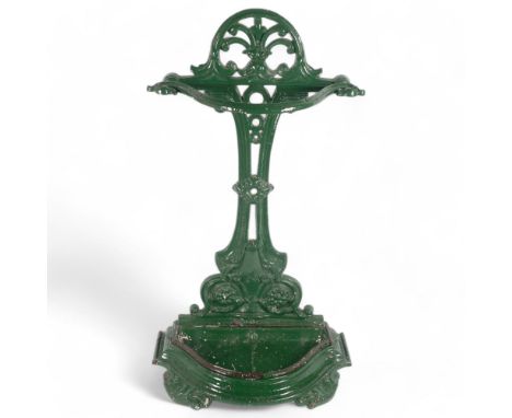 A painted cast-iron stick stand, H68cm