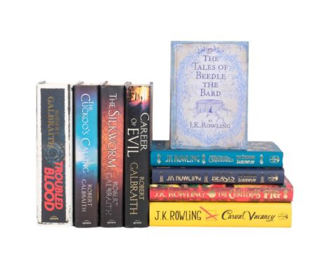 J K Rowling, a  selection of First Edition hardback books, including Fantastic Beasts And Where To Find Them, Fantastic Beast