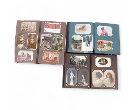 3 albums containing over 1000 Vintage postcards