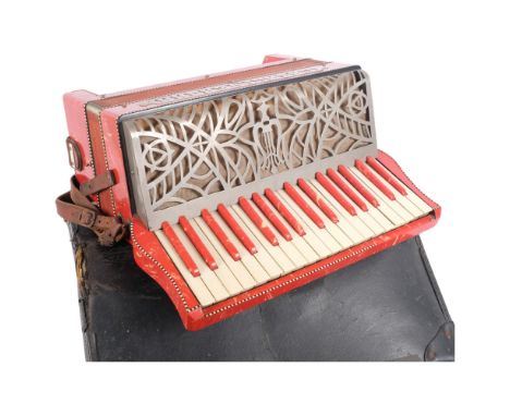 Casali Verona, a Vintage piano accordion, housed in associated period softshell casing