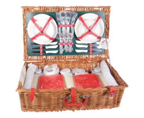 A Brexton Vintage picnic set in wicker hamper