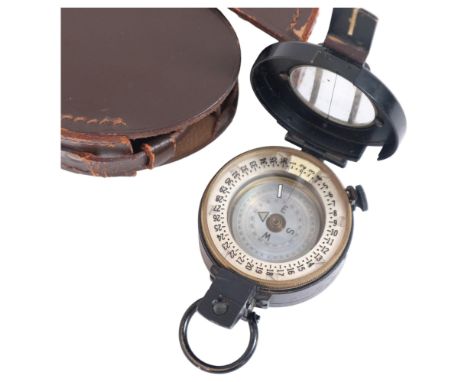 M D S Ltd, London, A 20th century compass with original leather case
