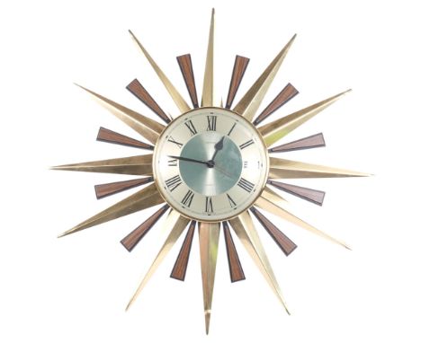 A Vintage mid-century Metamec Sunburst wall clock, diameter approx 60cm