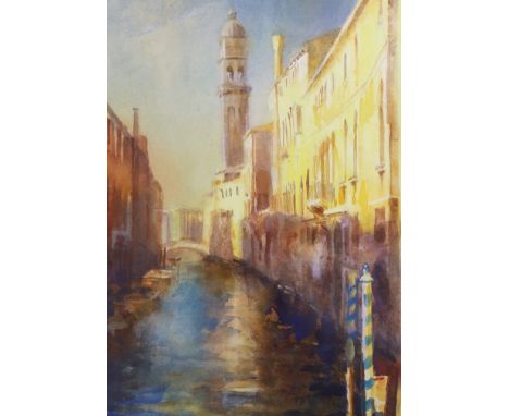 Cecil Rice (British, b.1961), watercolour, Venetian canal, signed, 33 x 23cm