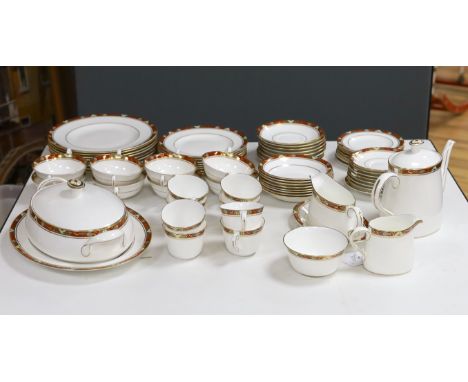 A Royal Crown Derby Cloisonné pattern tea and dinner service for 8 settings