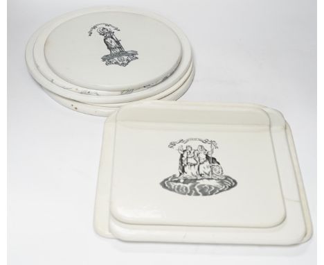 A group of eight Victorian ceramic scale platters