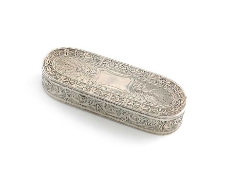 A George III silver toothpick/snuff box, by Phipps and Robinson, London 1794, rounded rectangular form, engraved radiating de