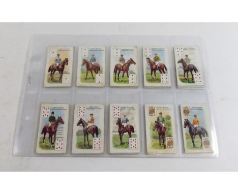 Cigarette/Trade cards - B.A.T (plain backs) 1934 Jockeys and Owners colours with playing card in sets - Condition: fair to go