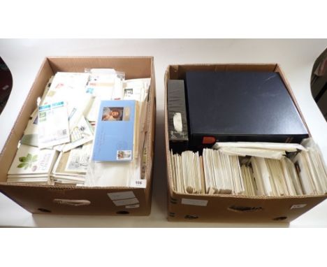 GB: Another huge 2-box accumulation of mainly GB &amp; regional stamps, much QEII yet some earlier. Albums, many first day co