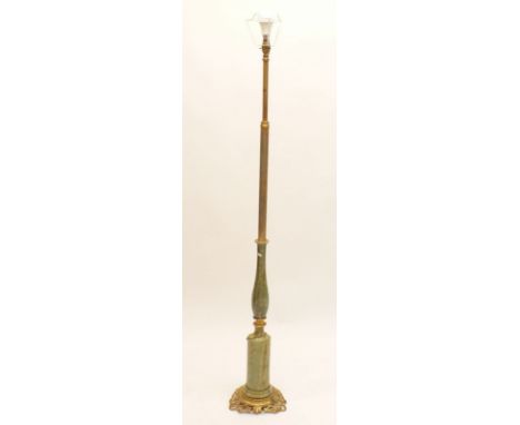 A brass and onyx standard lamp 