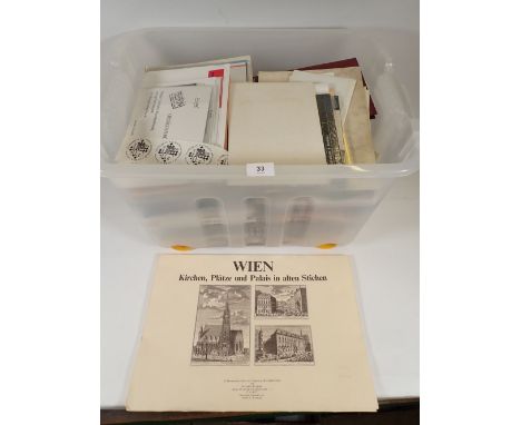 Massive container full of European mint stamps, many unmounted plus other All World in presentation packs, packets, albums, s