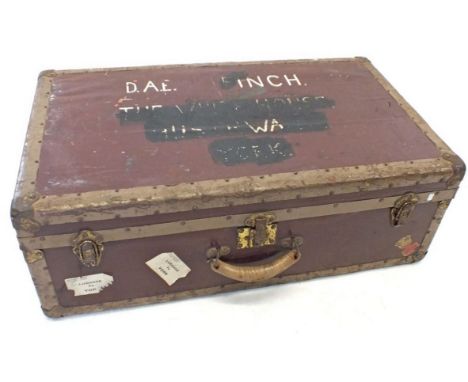 A metal bound trunk, 76cm wide&nbsp;