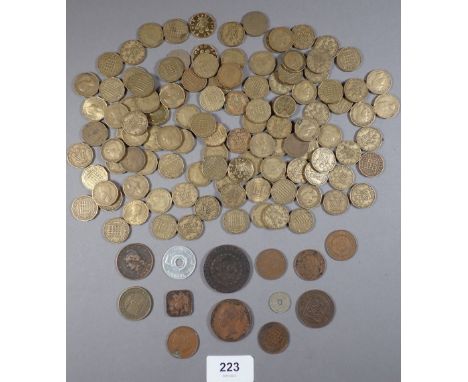 A quantity of coinage mainly brass threepences, George VI and Elizabeth II includes most dates and has a George VI 1948 plus 