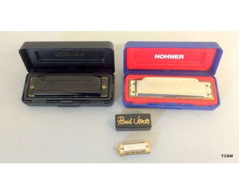 3 Hohner mouth organs ( pro Harp, Blues harp & Paul Jones Miniature)
