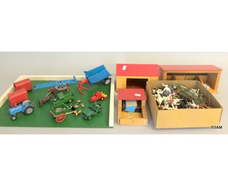 A miscellaneous collection farmyard animals and items to include  Corgi and Britains