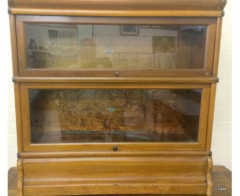 2 tier Globe Wernike book case. 81 x 86 x 28cm