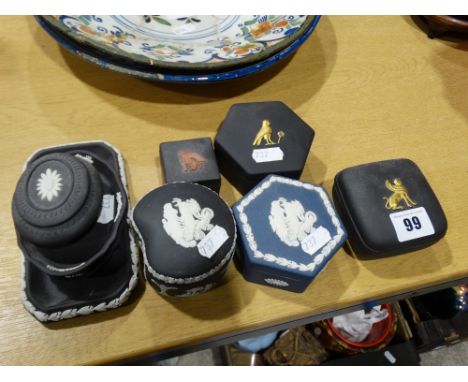     A Group Of Wedgwood Jasperware Trinket Boxes &amp; Dishes (9)                       