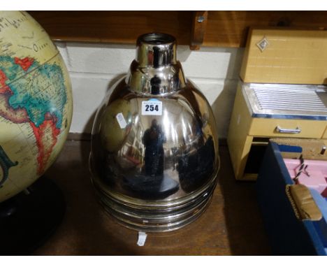 Four Contemporary Industrial Style Silvered Lamp Shades