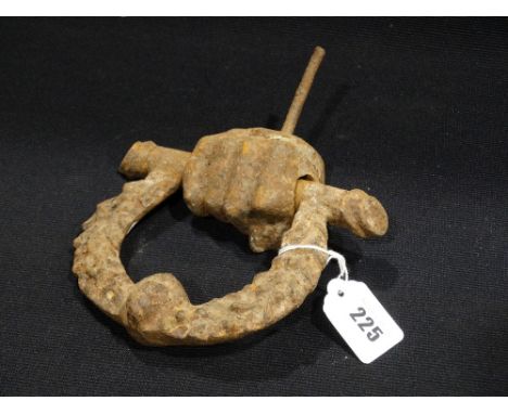 A Heavy Cast Metal Door Knocker In The Form Of A Fist &amp; Laurel Wreath