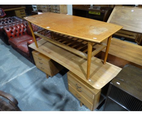     A Circa 1970s Coffee Table With Magazine Shelf                                  