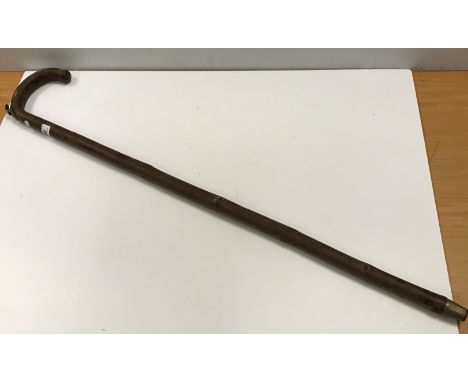 A circa 1900 walking stick hand measure with level and measurements in hands and metresCondition ReportWhilst basically sound