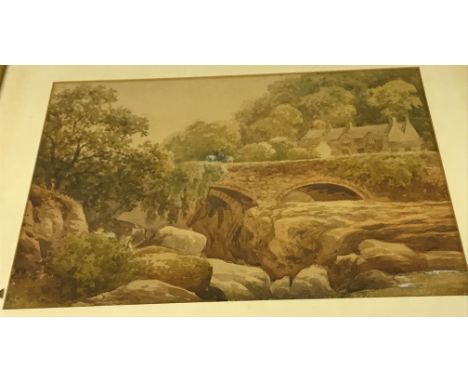 ARTHUR SUGDEN "Stokesay", study of a house on riverside, watercolour, signed and dated 1926 lower left, 14 cm x 20 cm, togeth