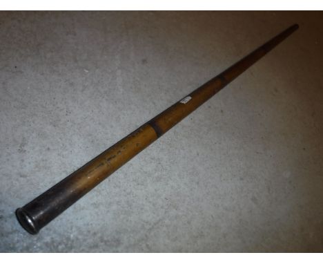 A 19th Century enamelled faux bamboo walking stick gun of tapered form, 94.5 cm long overall