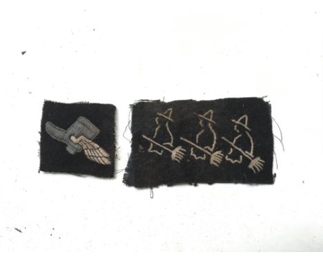 An RAF late arrivals winged boot patch together with a scarce World War 2 special operations exclusive M19 training spy schoo