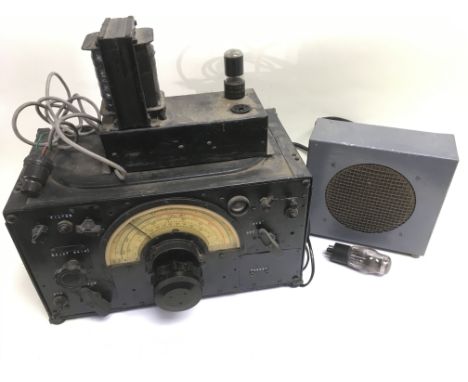 A WW2 valve radio and speaker.