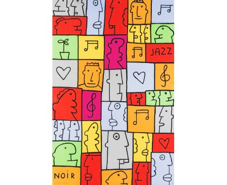 Thierry Noir (French 1958-), 'JAZZ', 2015, screenprint in colours on 410gsm Somerset Satin paper, signed and numbered from an