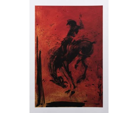 Richard Hambleton (Canadian 1952-2017), 'Horse &amp; Rider - Red', 2018, giclee print on 308gsm Hahnemuhle Photo Rag paper, n