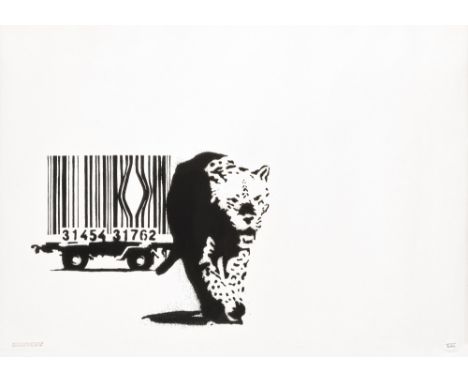 Banksy (British 1974-), 'Barcode', 2003, screenprint on wove paper, numbered from an edition of 600 in pencil, stamped in red