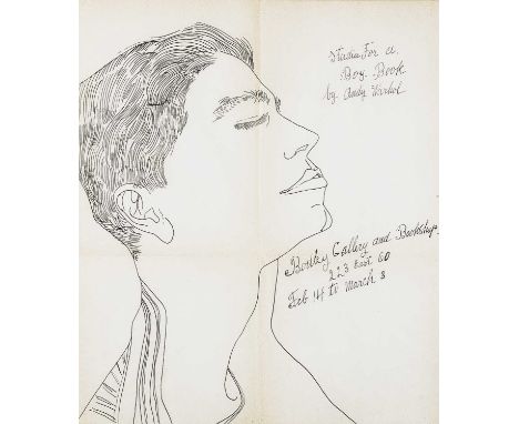 Andy Warhol (American 1928-1987), 'Studies For A Boy Book (Bodley Gallery Announcement)', c.1959, offset lithograph on paper,