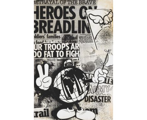 D*Face (British 1978-), 'World Peace', 2009, HPM, spraypaint and screenprint on panel, signed in black to the panel veros, fr