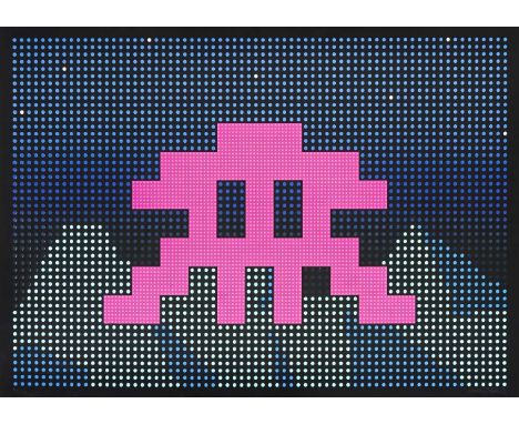 Invader, (French 1969-), 'L.E.D.', 2017, screenprint in colours on 300gsm Somerset Satin paper, signed dated and numbered fro